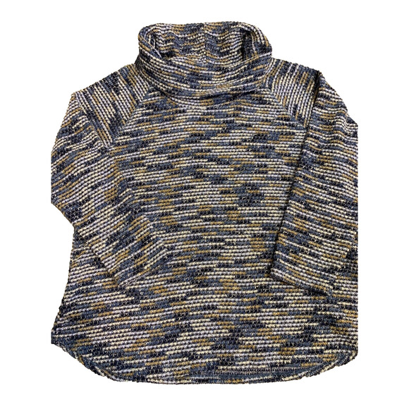 Ruby Road Sweater Womens Plus Size 1X Textured Woven Fabric Blue Boho Turtleneck - Picture 3 of 11